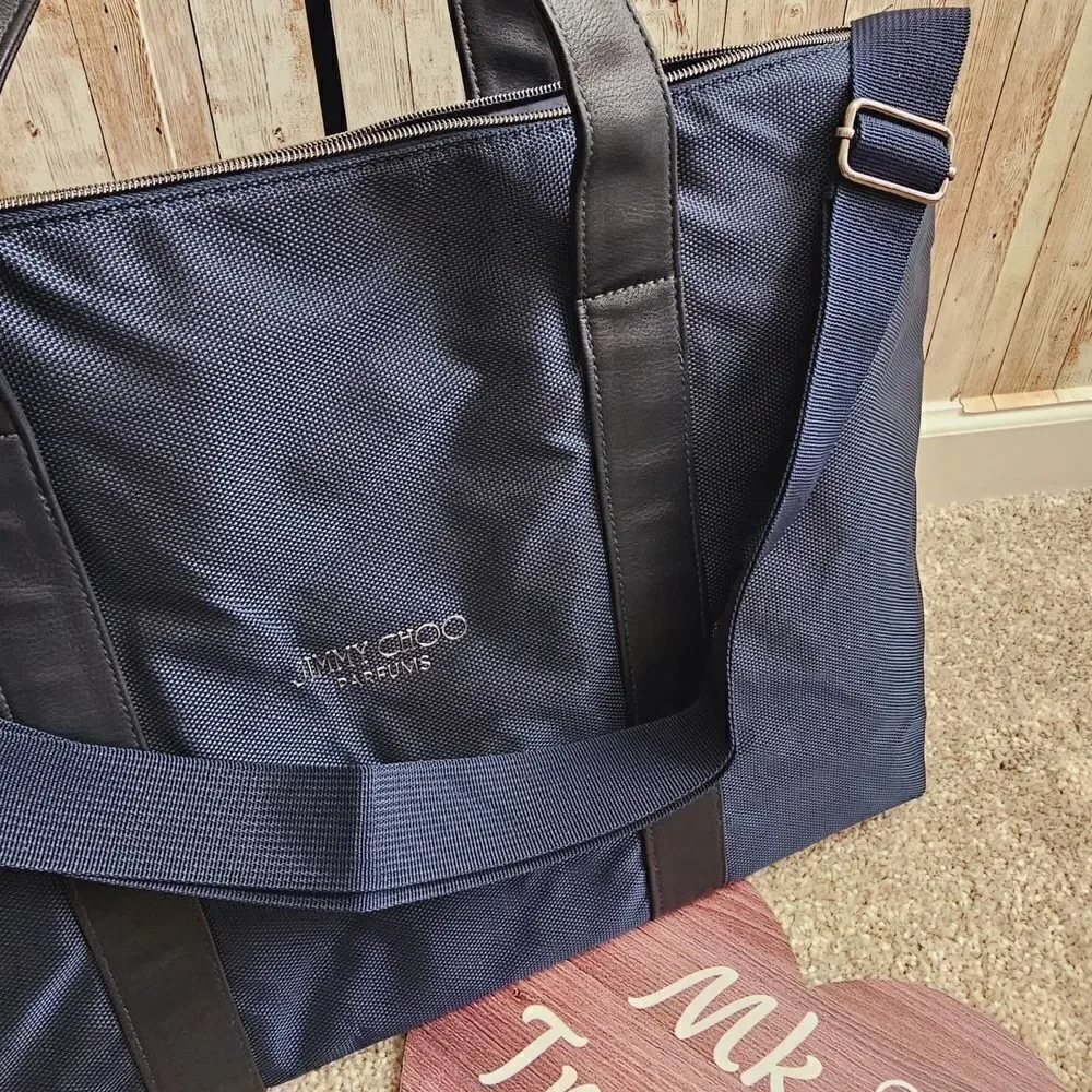 Jimmy Choo travel bag + Toiletry bag gym, Weekender blue